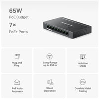 Mercusys MS108GP 8-Port Gigabit PoE+ Switch 65W Metal Desktop Mercusys MS108GP 8-Port Gigabit PoE+ Switch 65W Metal Desktop
